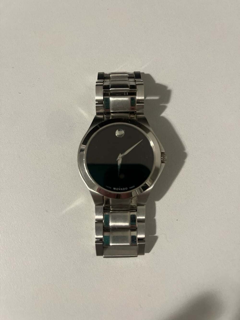 Movado Museum Classic Stainless Steel Watch with Black Dial